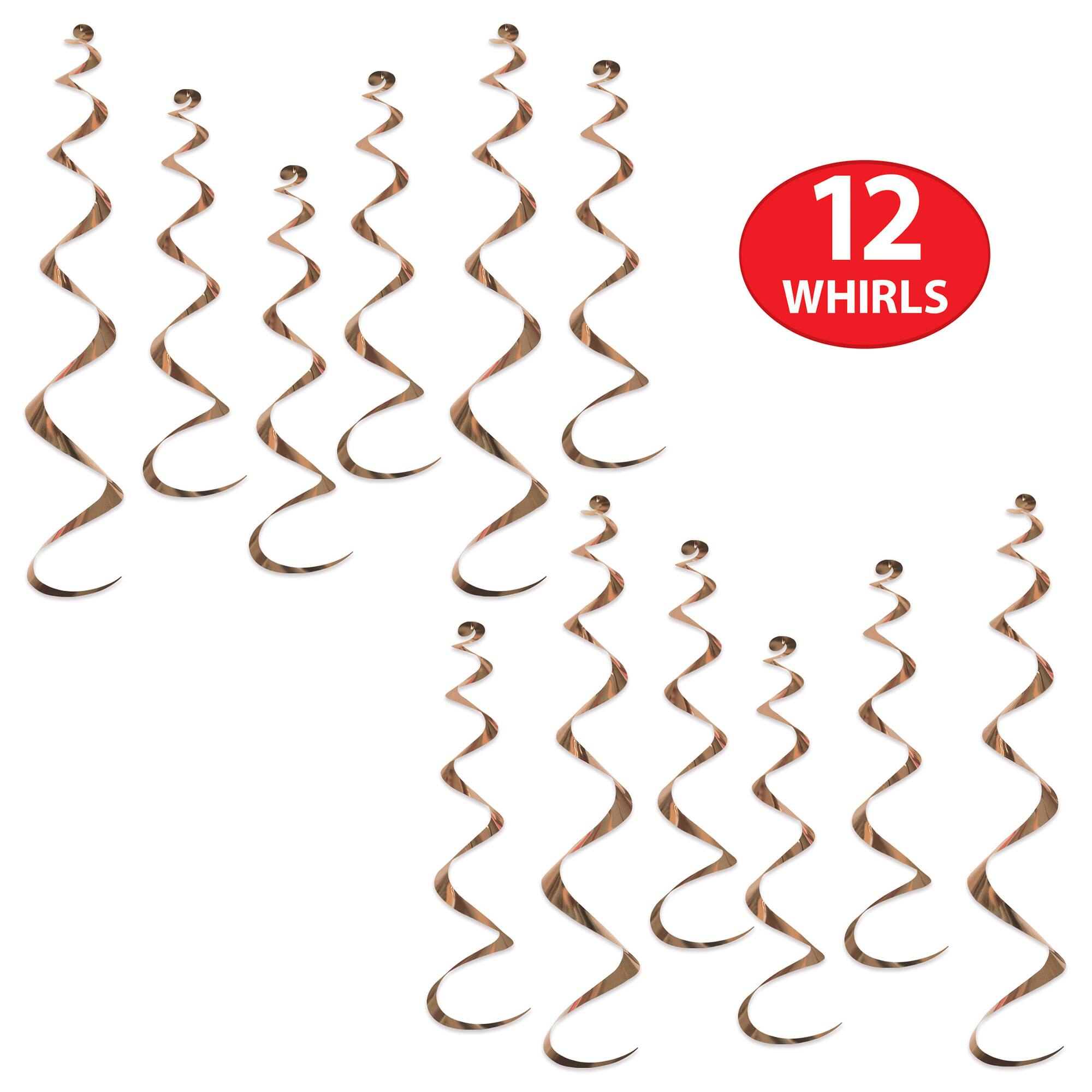 Beistle Rose Gold Twirly Whirls, 2 Packs of 6